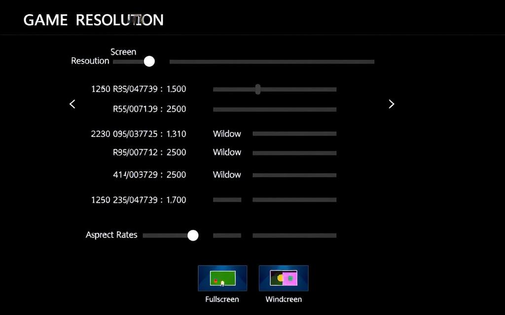 Game Resolution Settings Interface